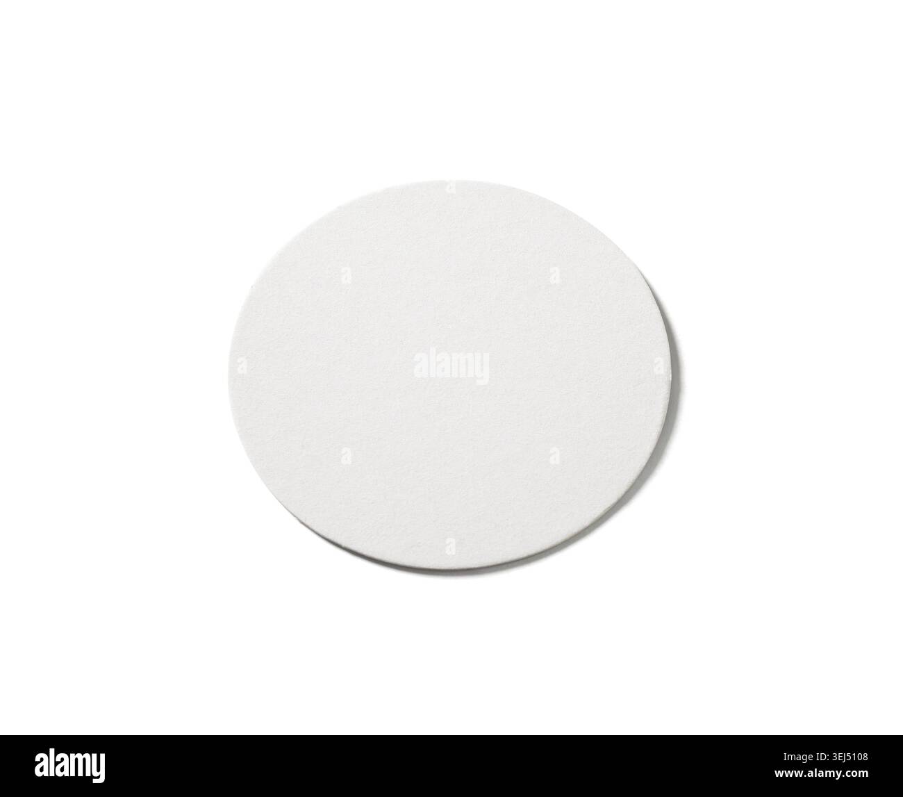 Blank beer coaster isolated on white background. Clipping path Stock Photo