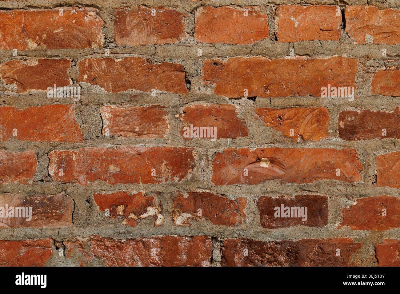Old Weathered Red Brick Wall Texture Stock Photo