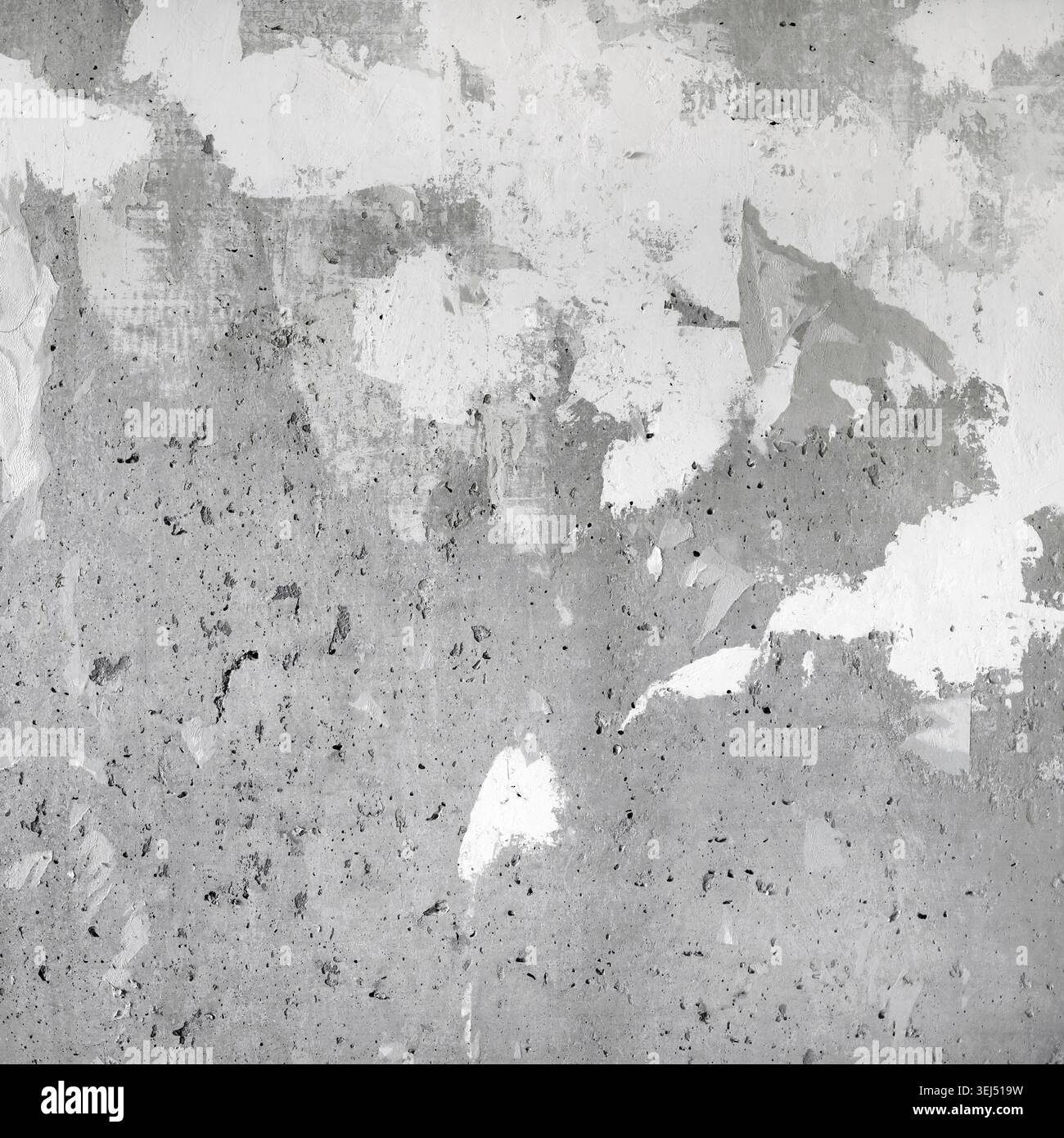Gray concrete wall texture and white putty. Cement background Stock Photo