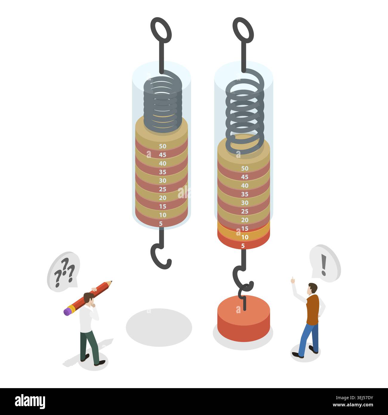 3D Isometric Flat Conceptual Illustration of Dynamometer, Working ...