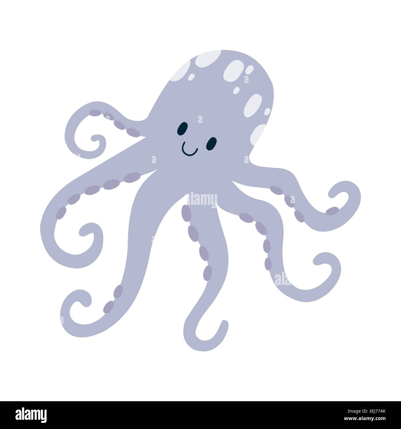Cute Octopus Cartoon Character Vector Illustration Stock Vector