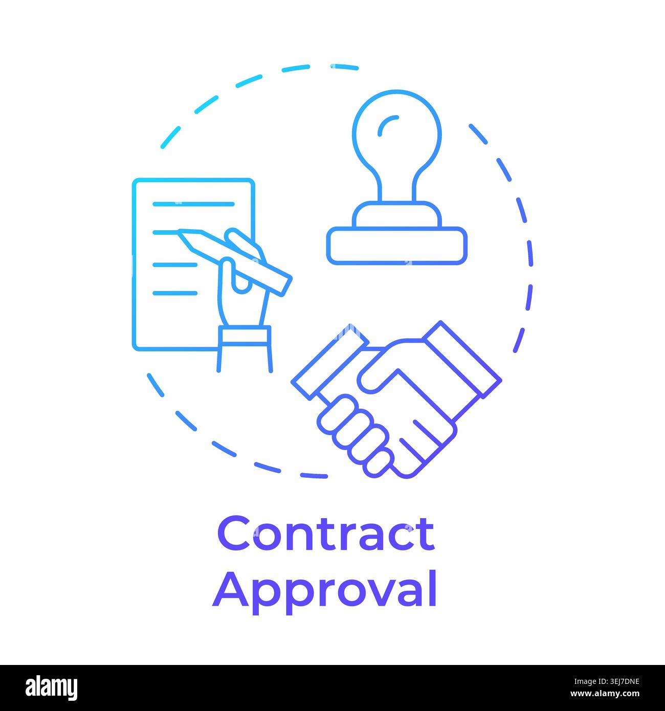 Contract approval blue gradient concept icon Stock Vector