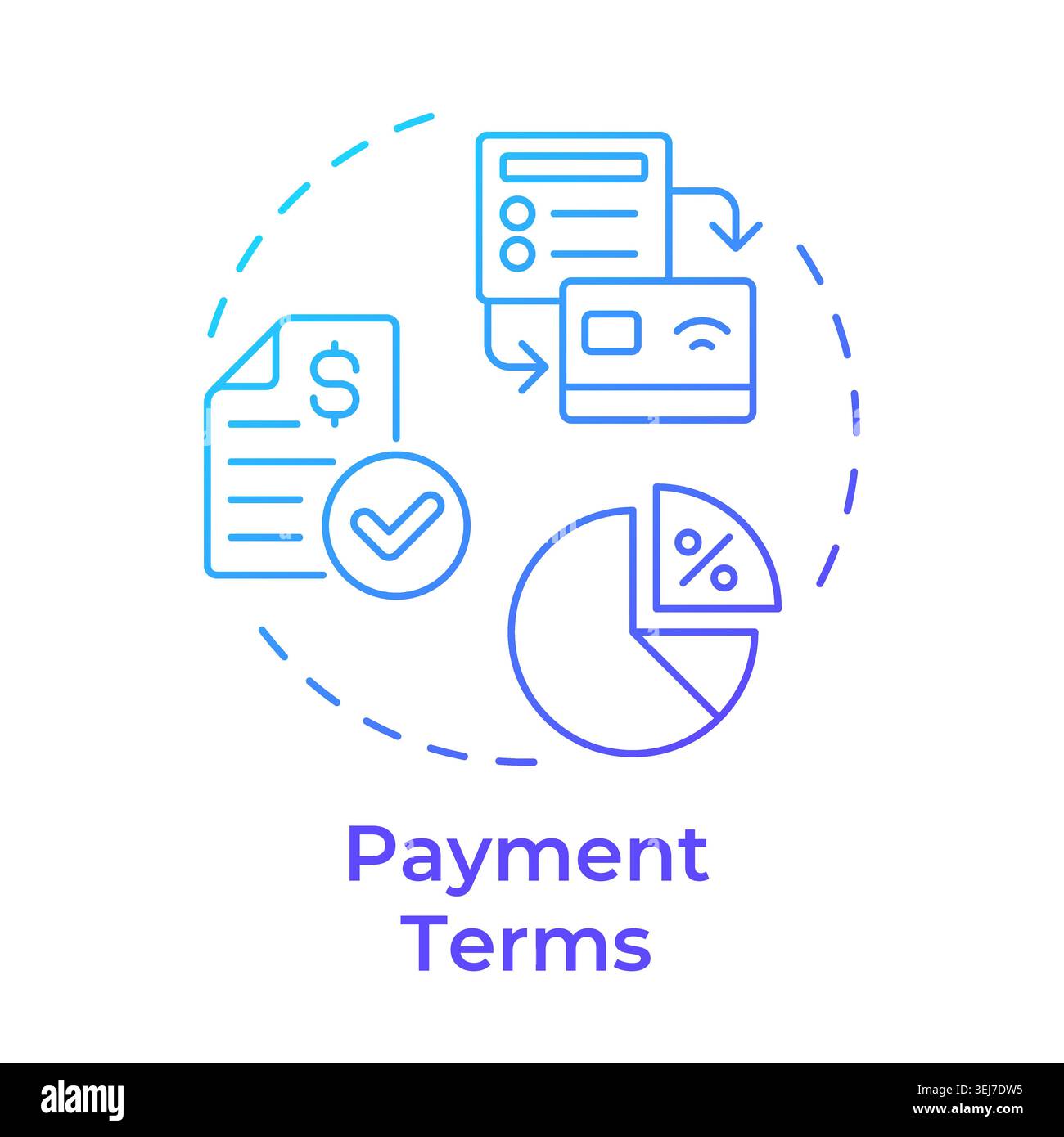 Payment terms blue gradient concept icon Stock Vector