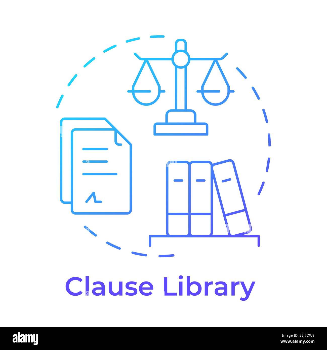 Clause library blue gradient concept icon Stock Vector