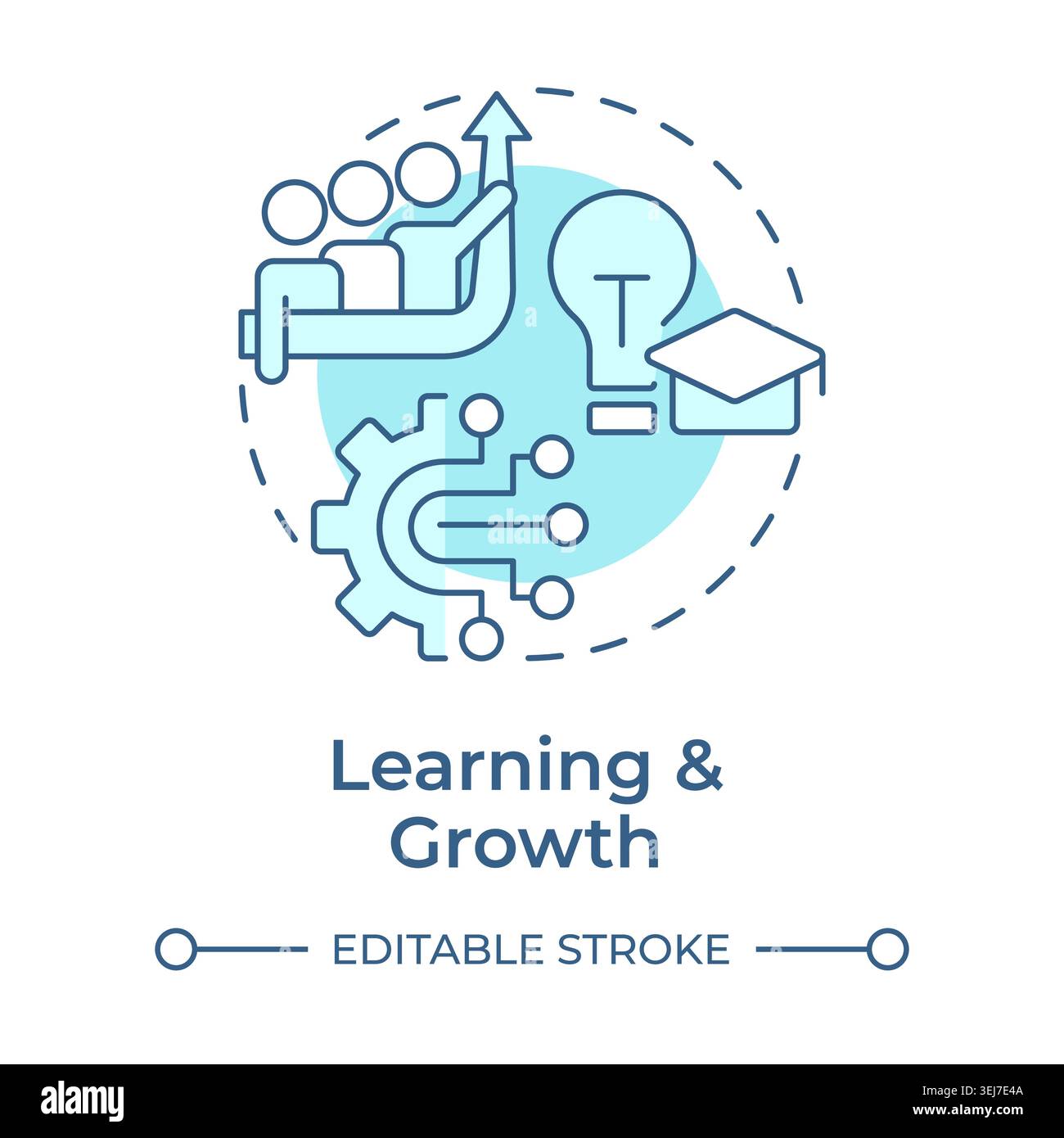 Learning and growth soft blue concept icon Stock Vector