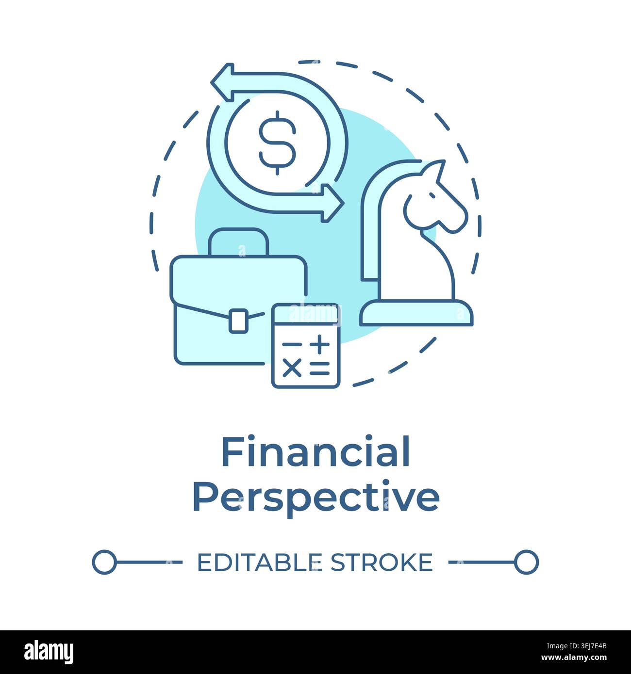Financial perspective soft blue concept icon Stock Vector