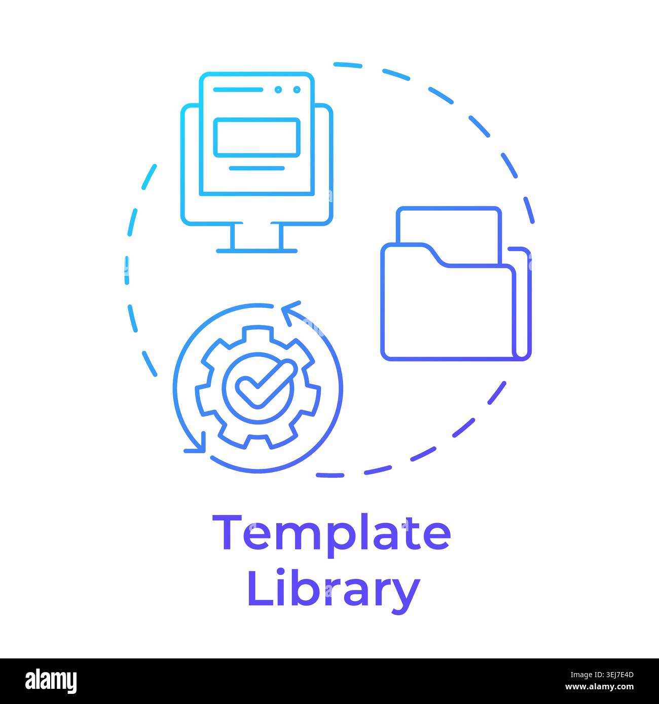 Template library blue gradient concept icon Stock Vector