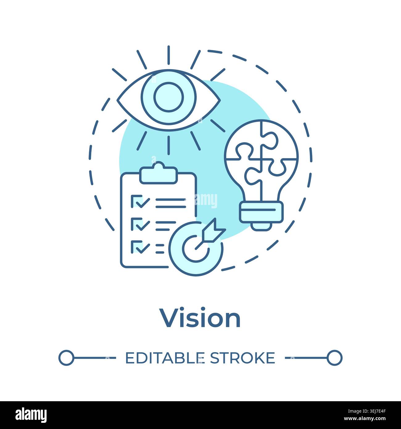Vision soft blue concept icon Stock Vector