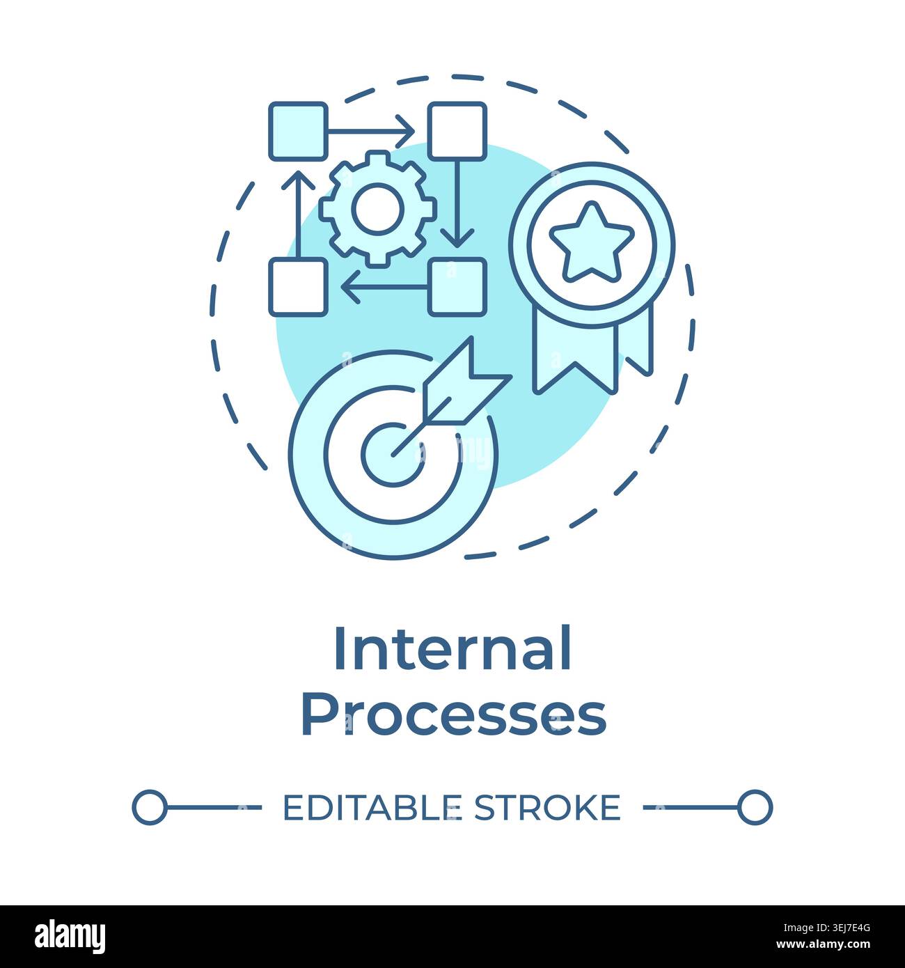 Internal processes soft blue concept icon Stock Vector