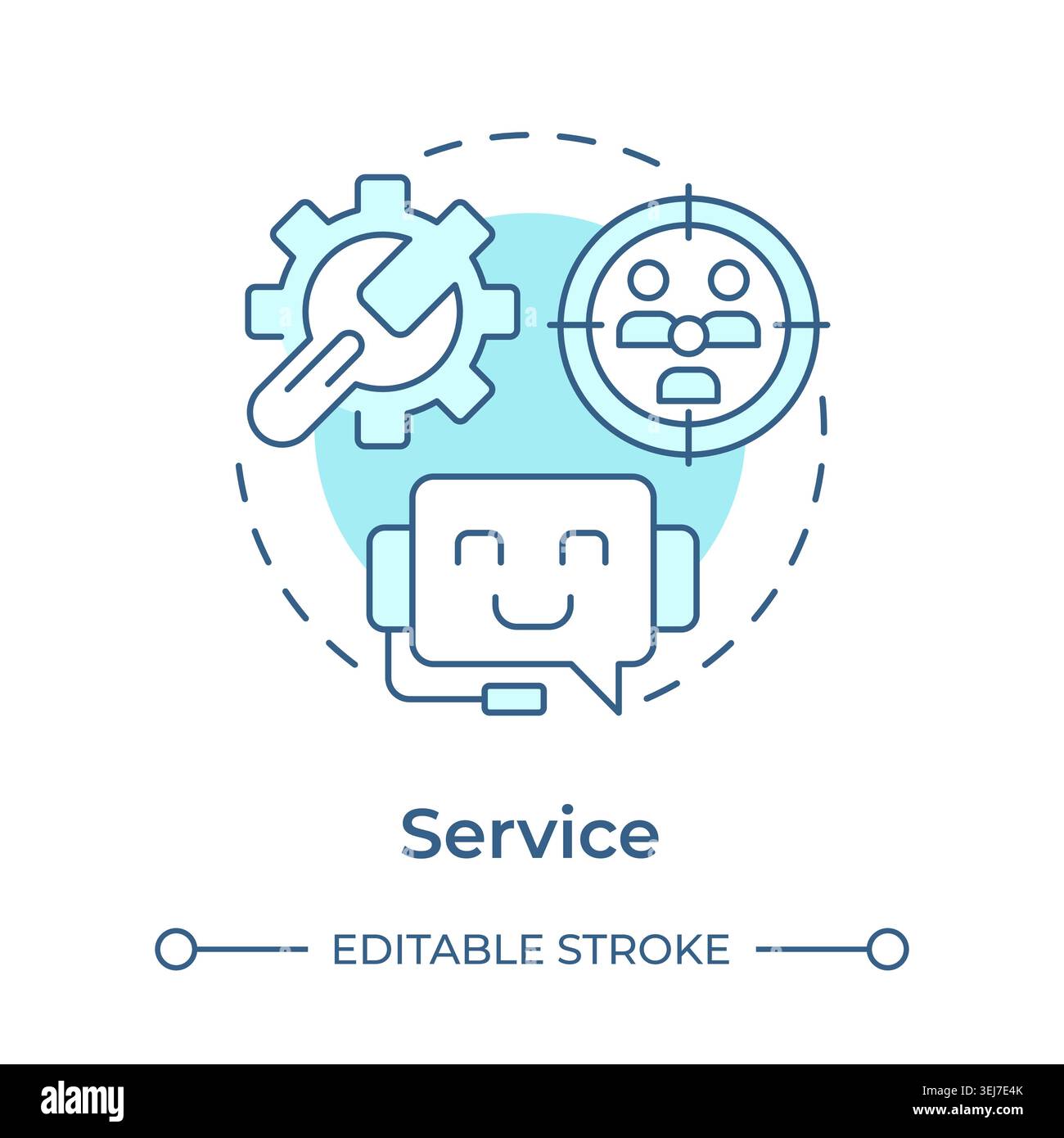 Service soft blue concept icon Stock Vector