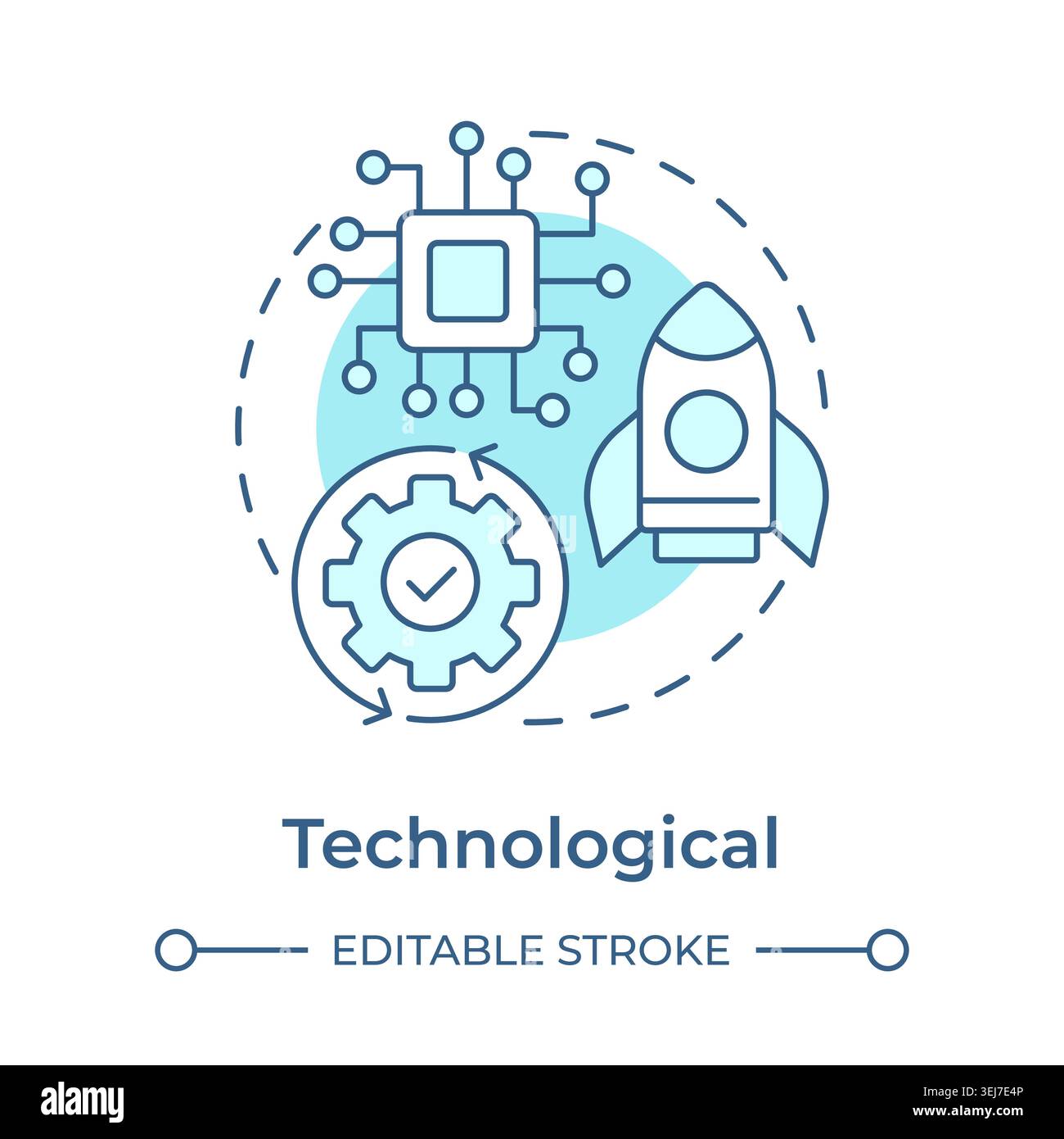 Technological soft blue concept icon Stock Vector