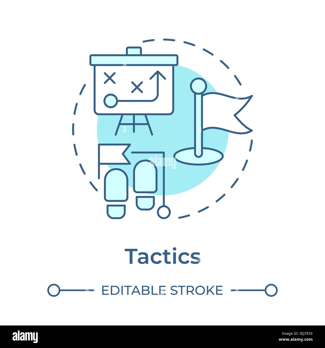 Tactics soft blue concept icon Stock Vector