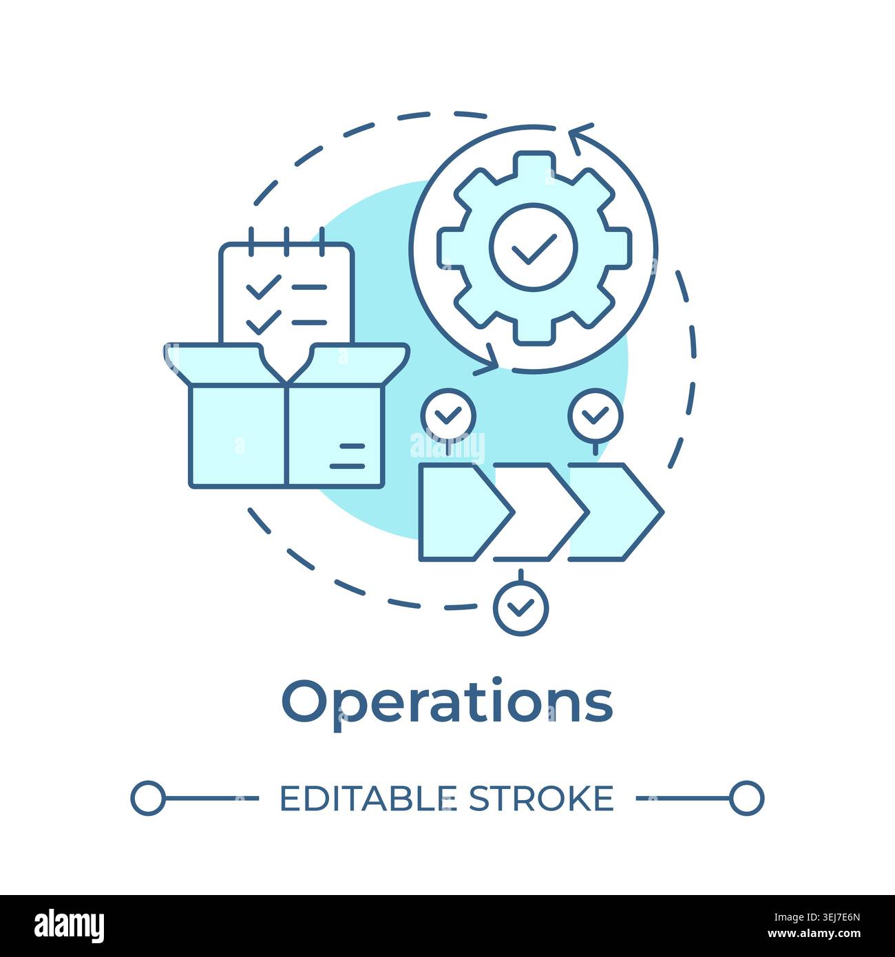 Operations soft blue concept icon Stock Vector