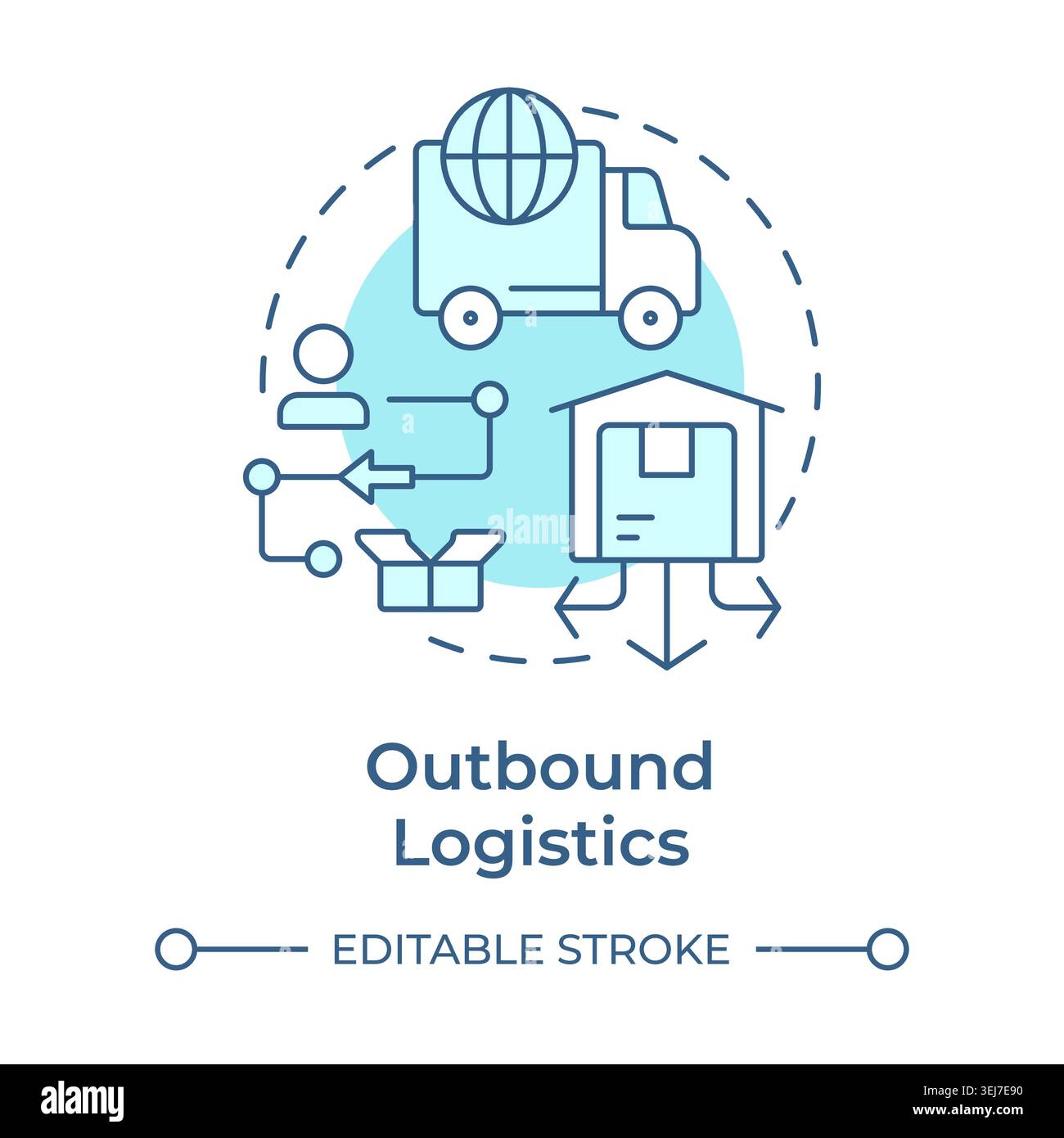 Outbound logistics soft blue concept icon Stock Vector
