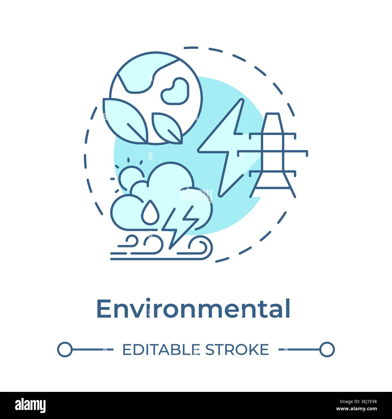 Environmental soft blue concept icon Stock Vector