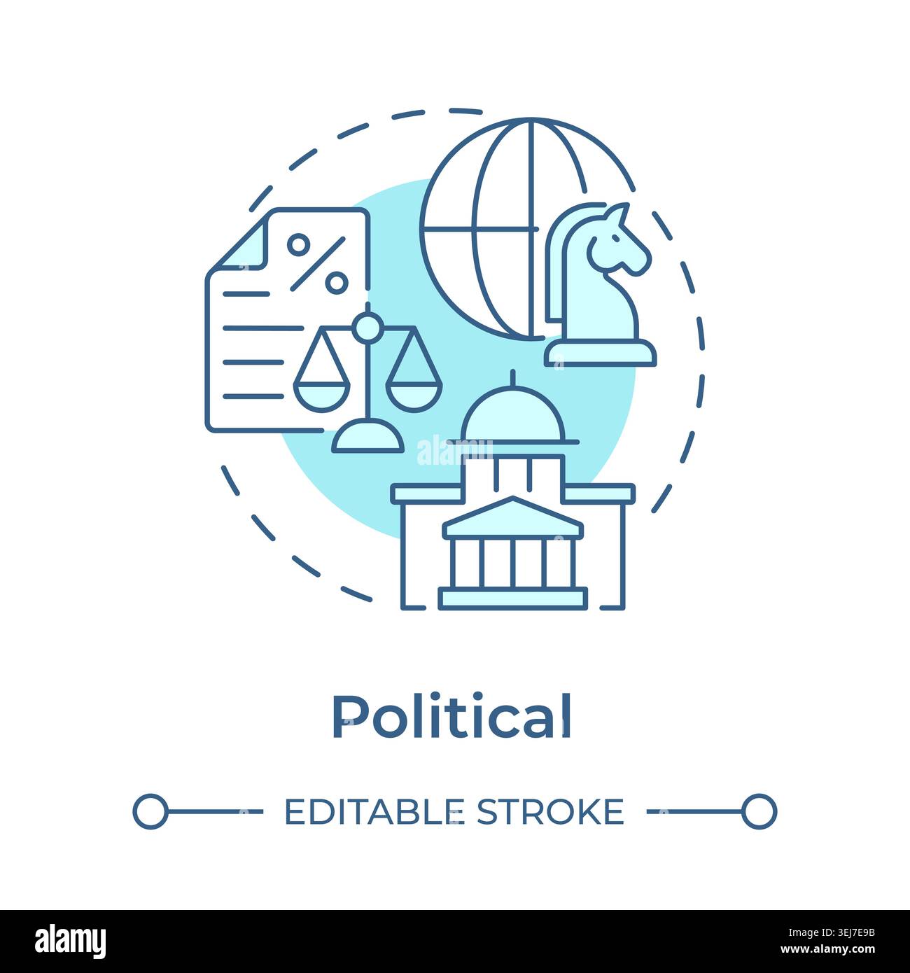 Political soft blue concept icon Stock Vector