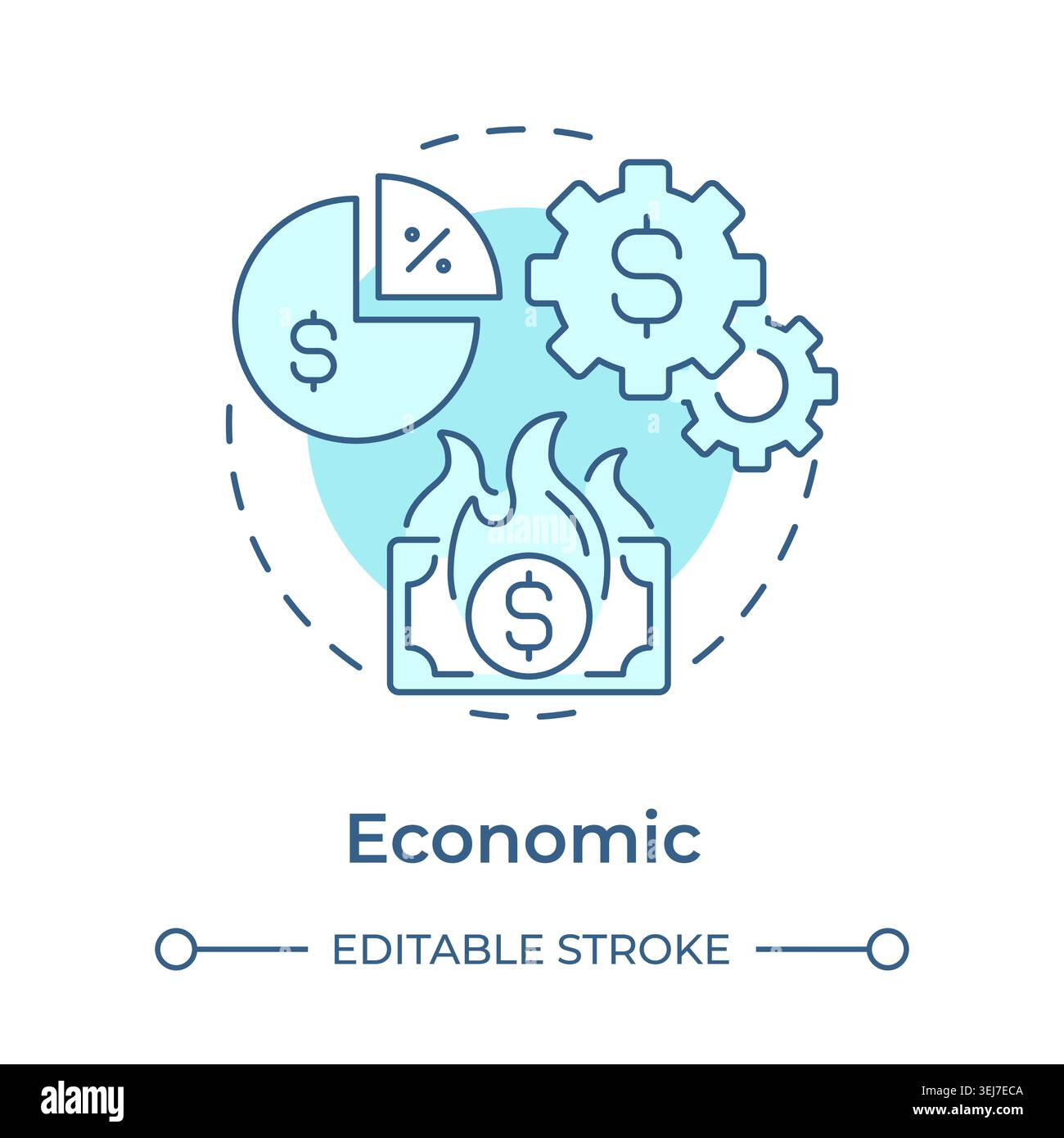 Economic soft blue concept icon Stock Vector