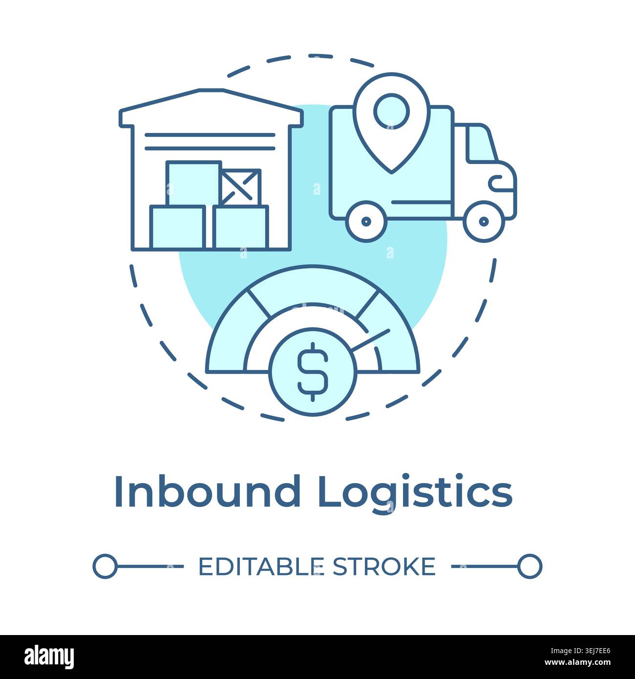 Inbound logistics soft blue concept icon Stock Vector