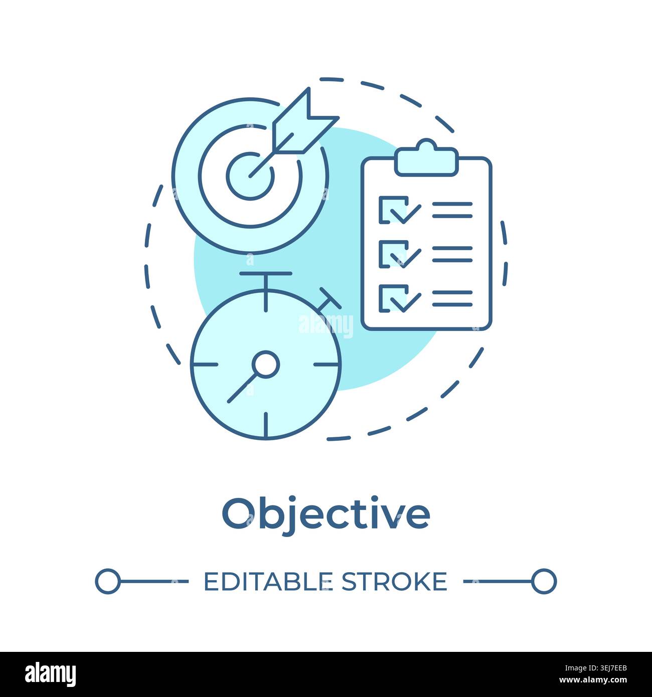 Objective soft blue concept icon Stock Vector