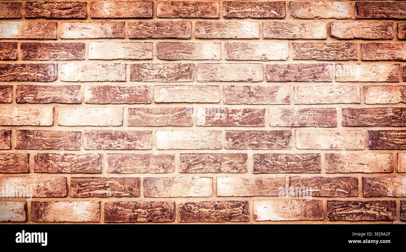 Rustic brick wall texture background in warm beige tones Stock Photo