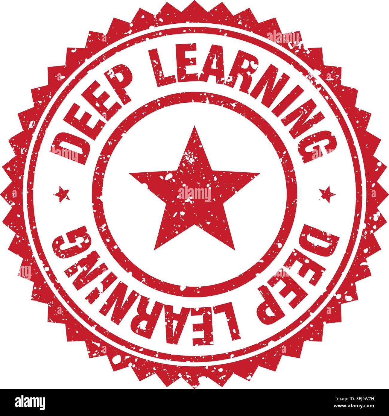 deep learning stamp. deep learning red grunge round stamp Stock Vector