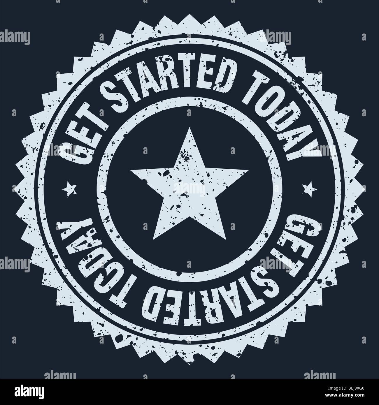 get started today stamp. get started today white grunge round stamp Stock Vector