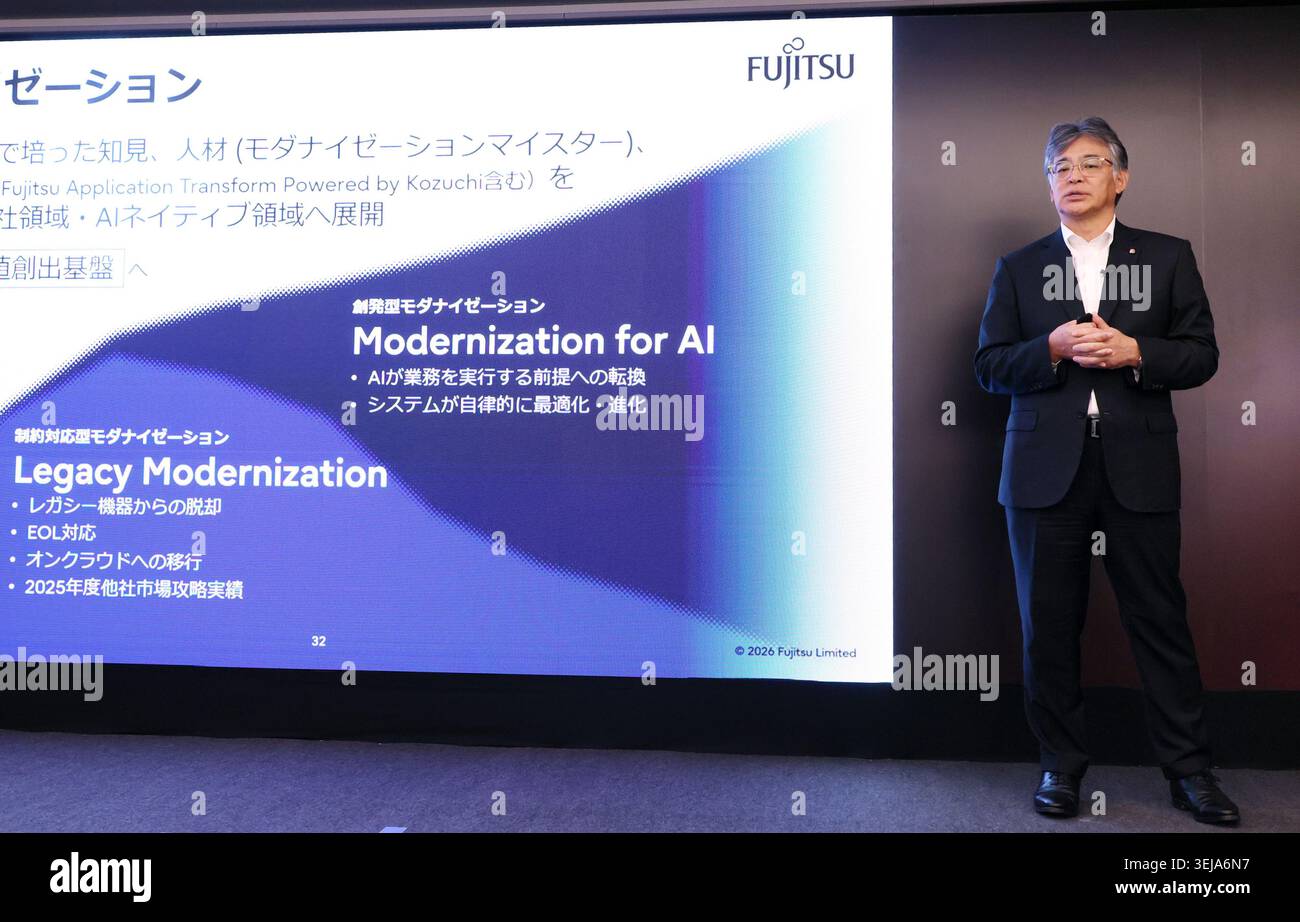 Kawasaki, Japan. 28th May, 2026. Japan's computer giant Fujitsu ...