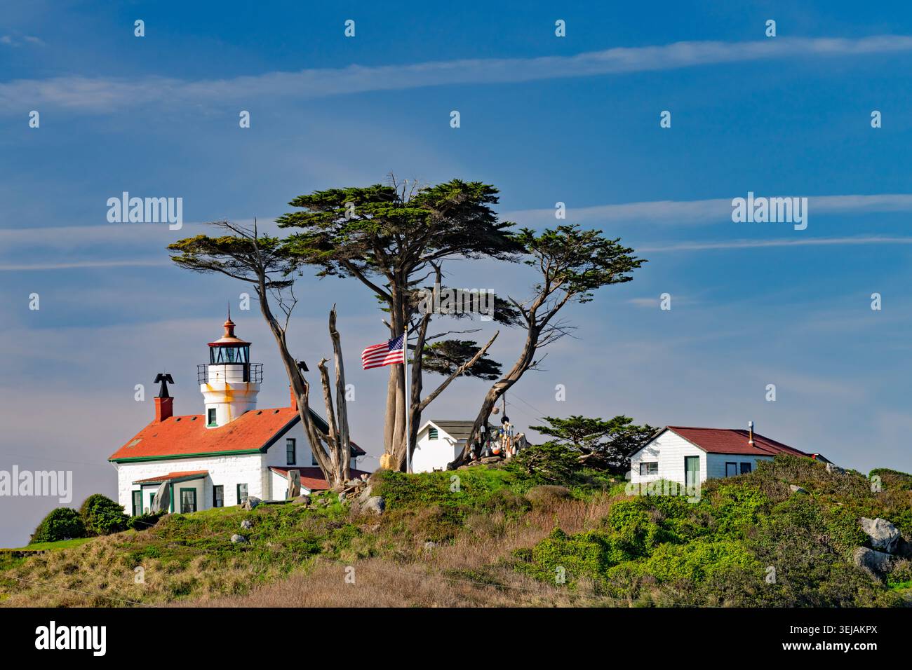 The Battery Point Lighthouse near Crescent City, California the Pacific Coast Highway 1, California, USA. Stock Photo