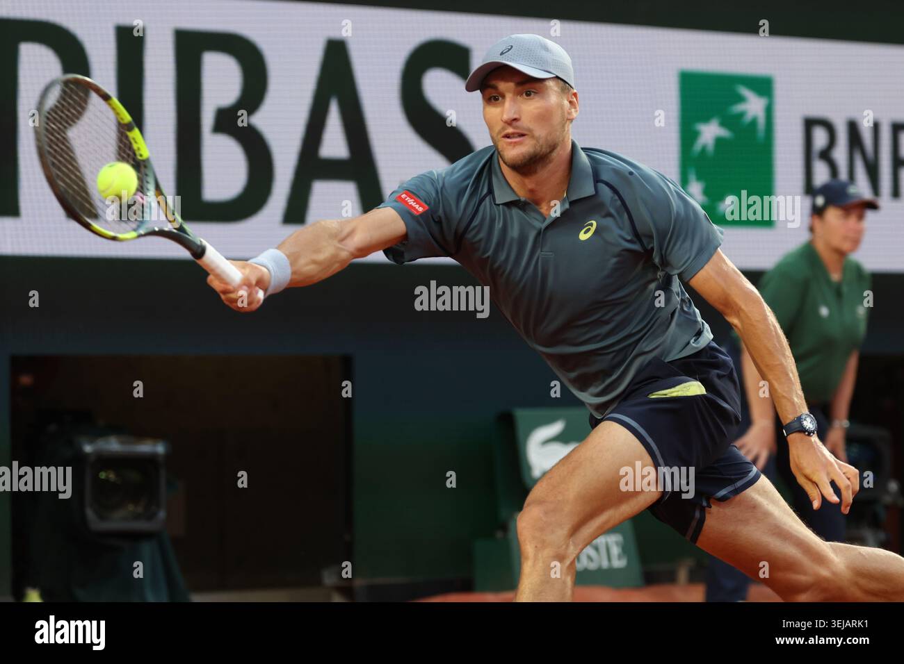 Collignon Roland Garros Belgian Raphael Collignon pictured in action during a tennis match ...