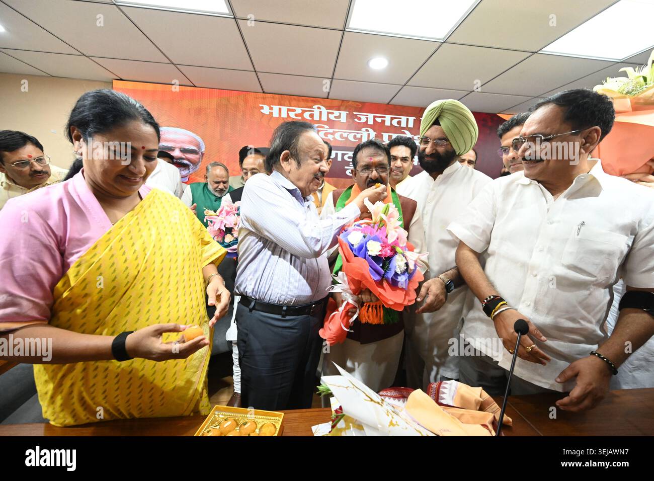 NEW DELHI, INDIA - MAY 28: Delhi BJP President Virendra Sachdeva, Delhi ...
