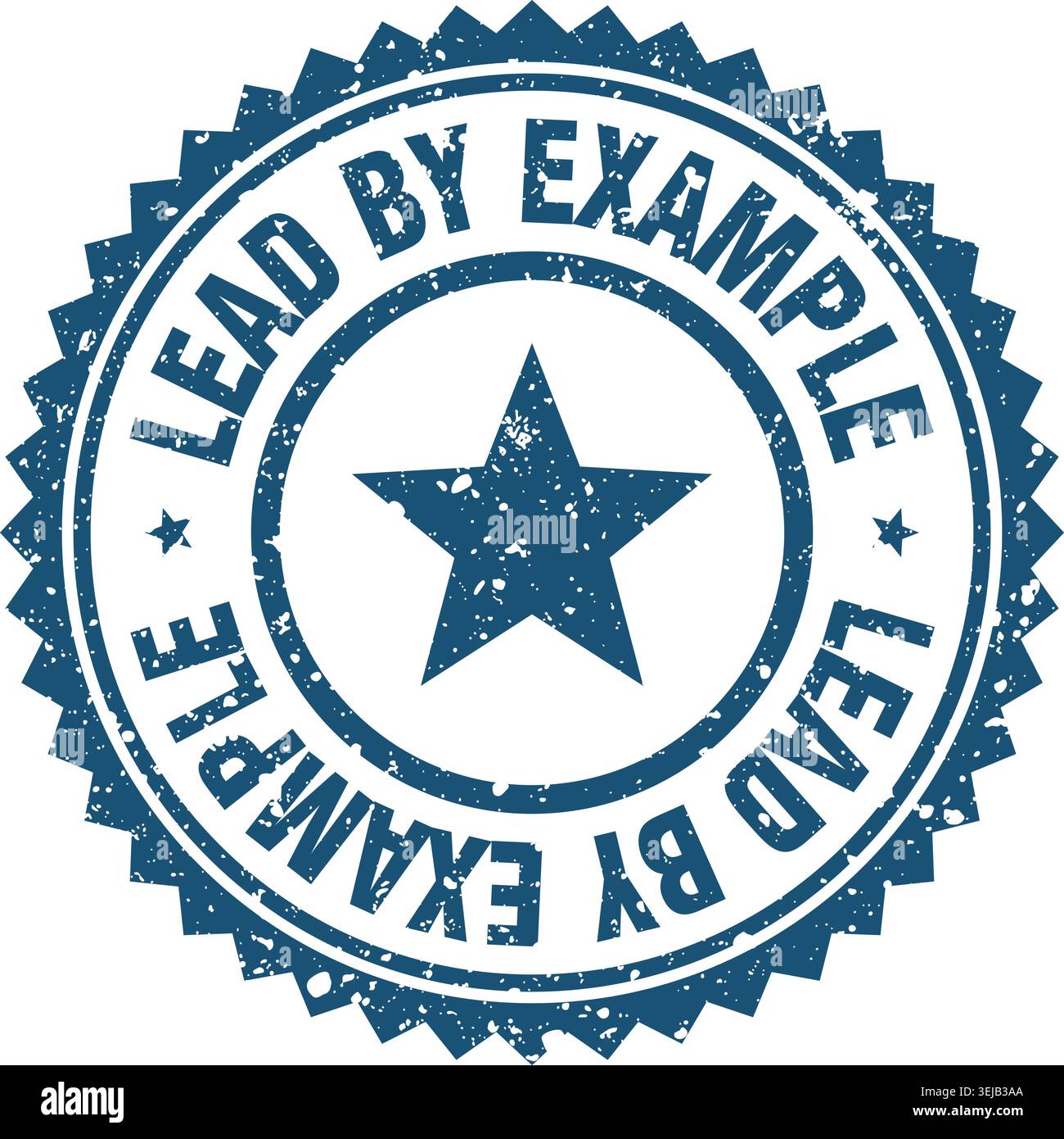 lead by example stamp. lead by example blue grunge round stamp Stock Vector