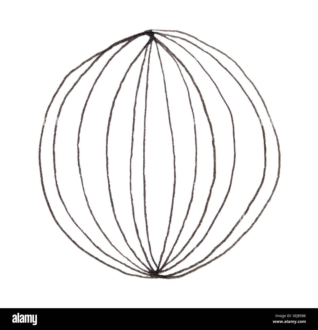 Intricate wireframe sphere design on transparent background with symmetrical patterns Stock Photo