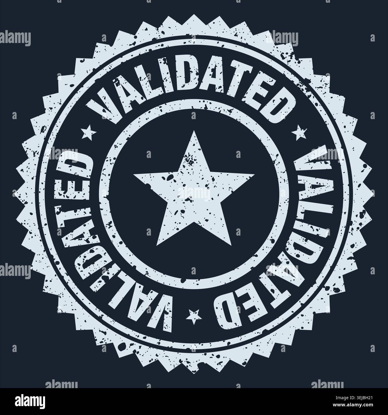 validated stamp. validated white grunge round stamp Stock Vector