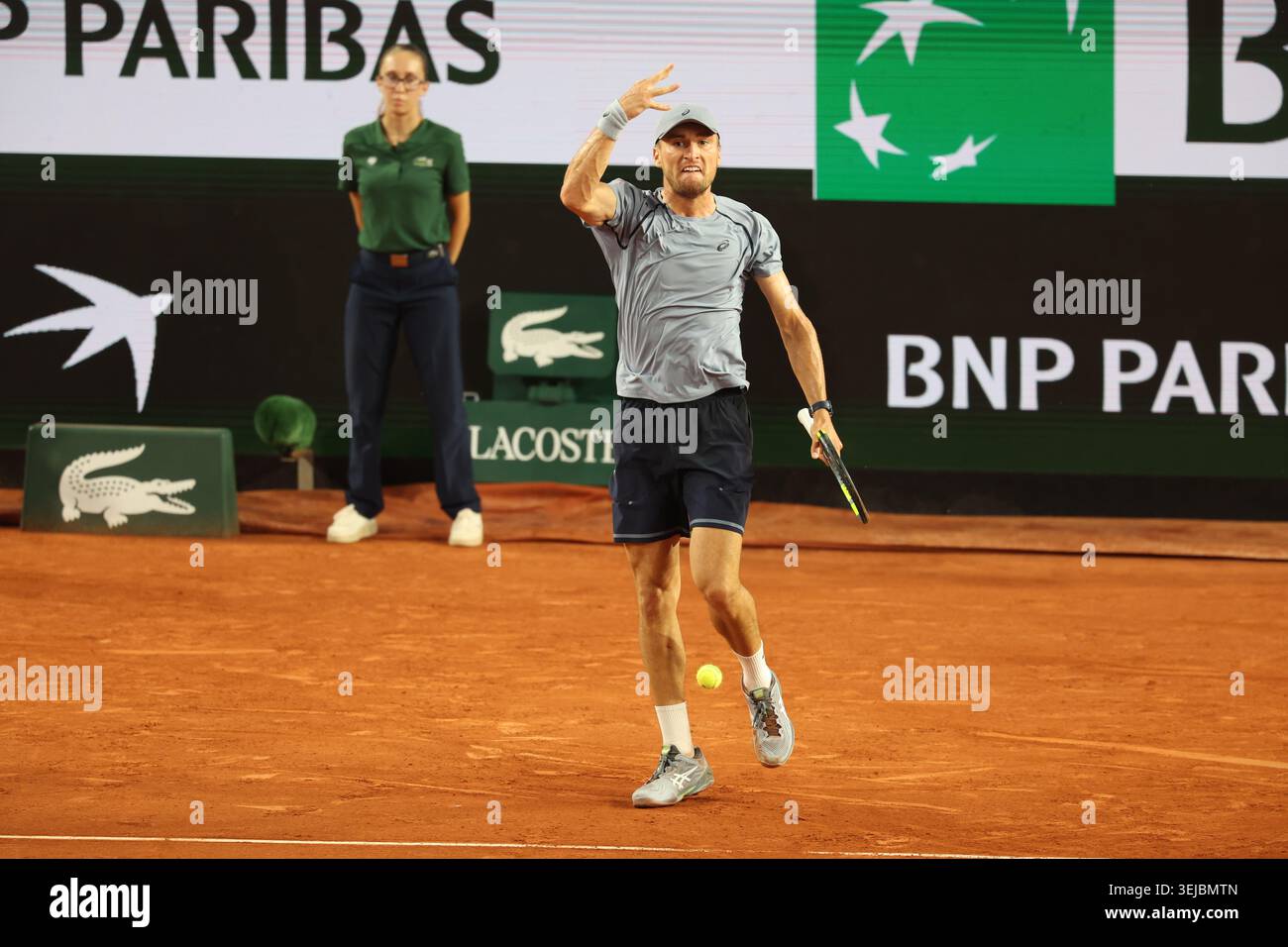 Collignon Roland Garros Belgian Raphael Collignon pictured in action during a tennis match ...