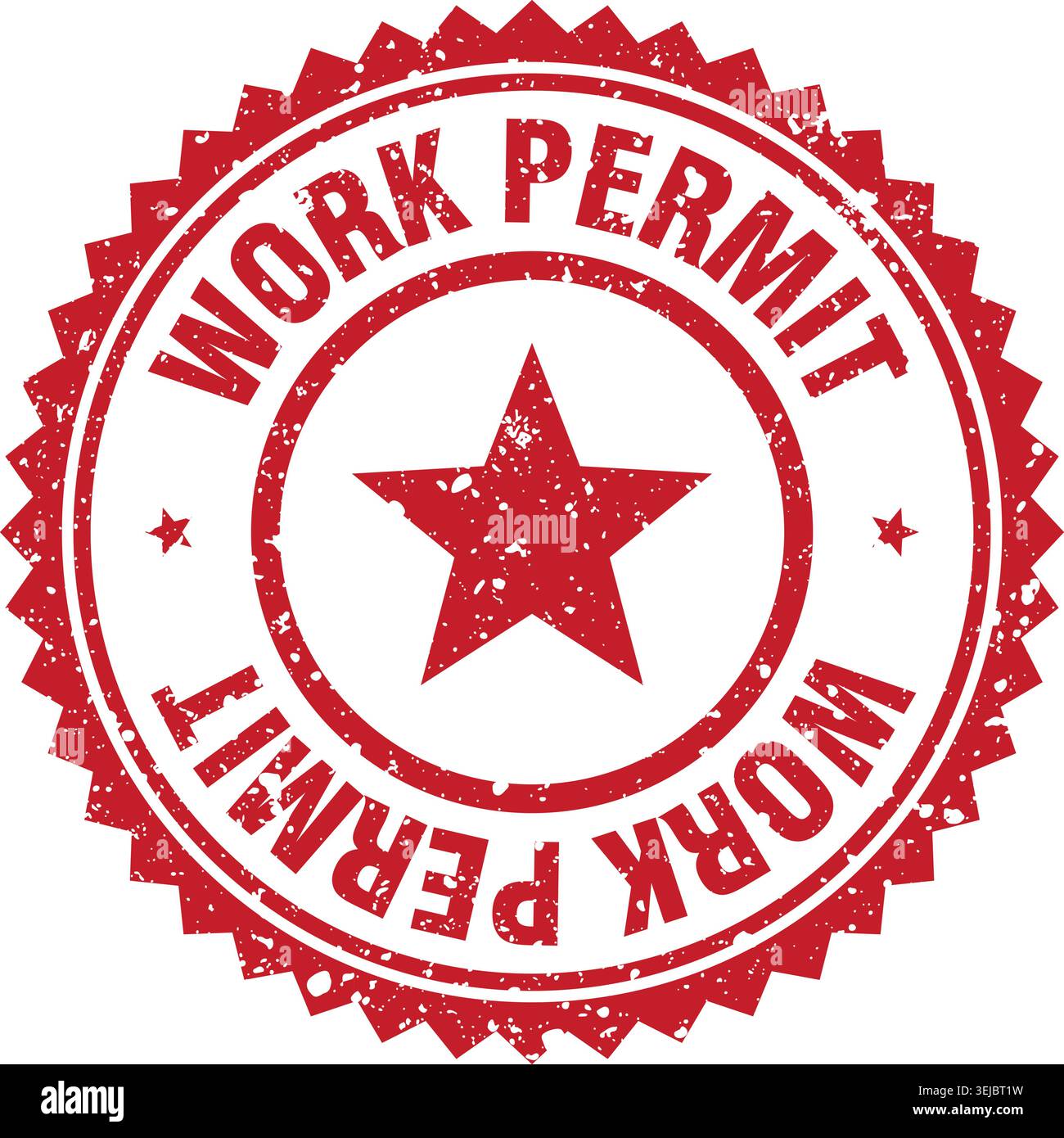 work permit stamp. work permit red grunge round stamp Stock Vector