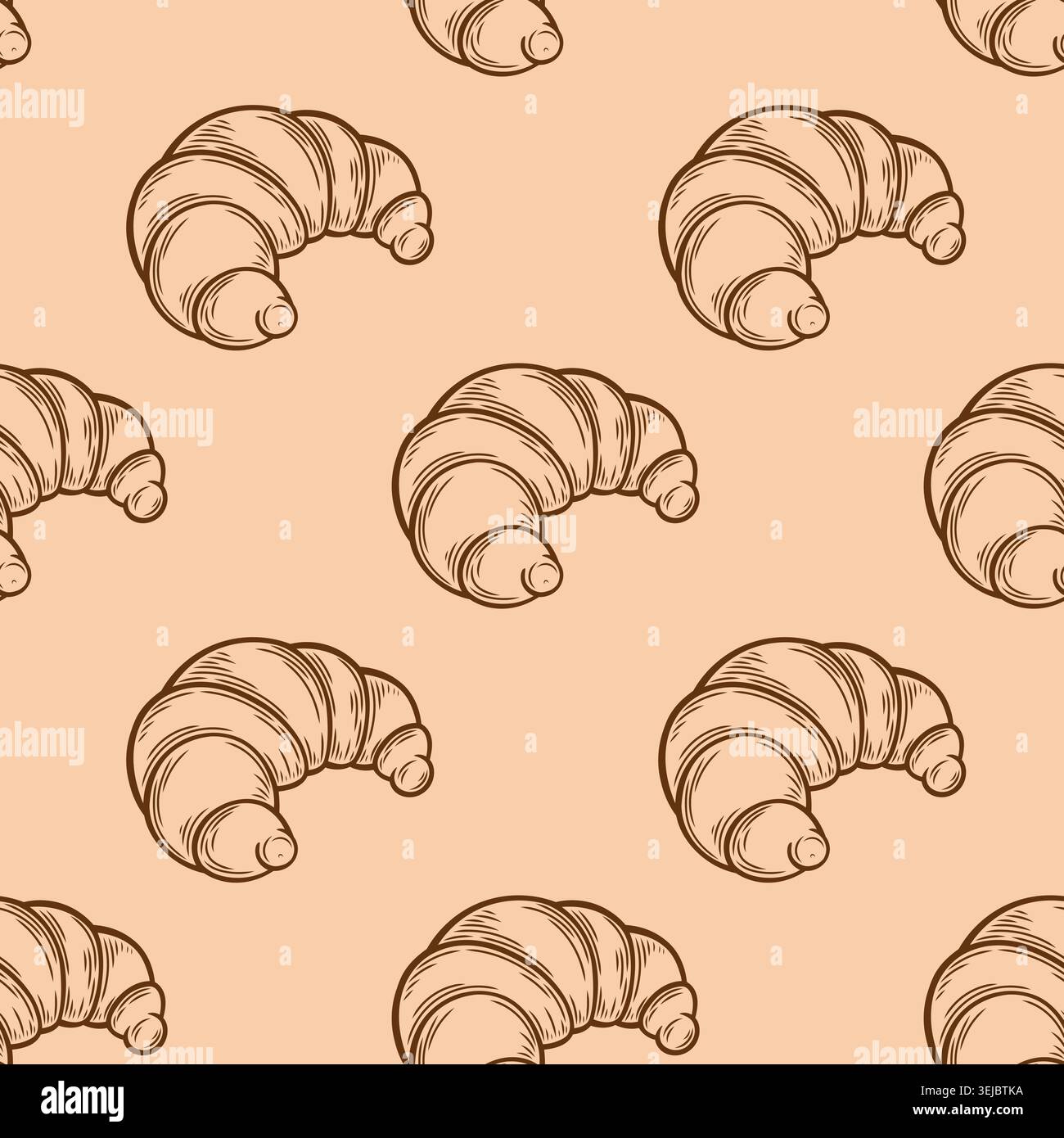 Seamless pattern with croissants Stock Vector