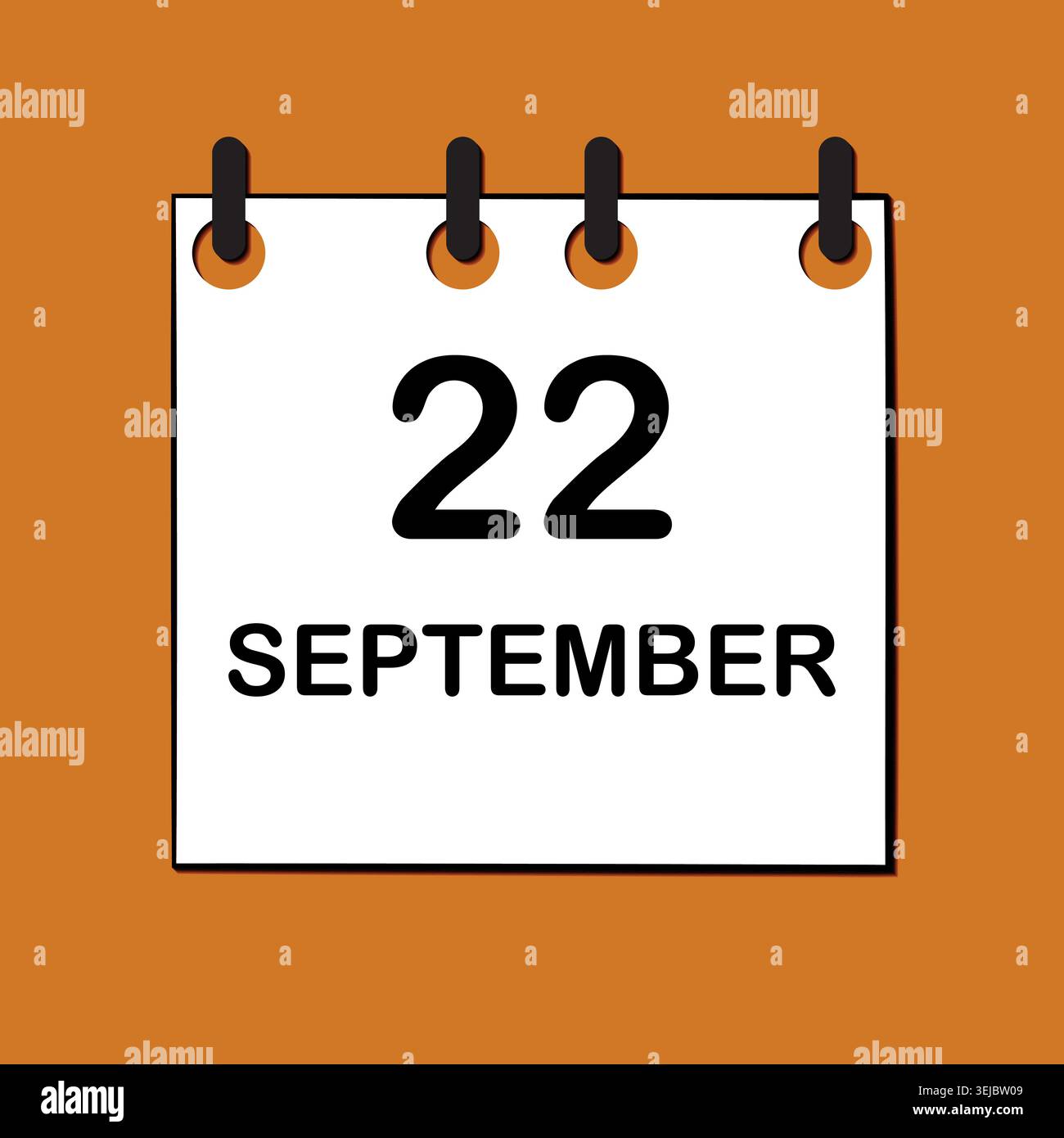 September 22. Daily Calendar icon for design. Simple design for business brochure, flyer, print media, advertisement. Easily editable Stock Vector
