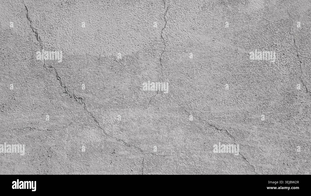 Gray cracked concrete wall texture background with rough plaster surface Stock Photo