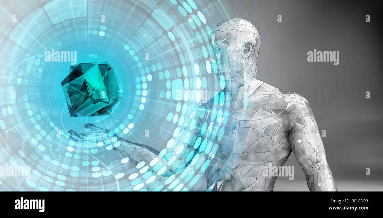 Digital Transformation Background Featuring Cloud Computing Technology Solutions Stock Photo