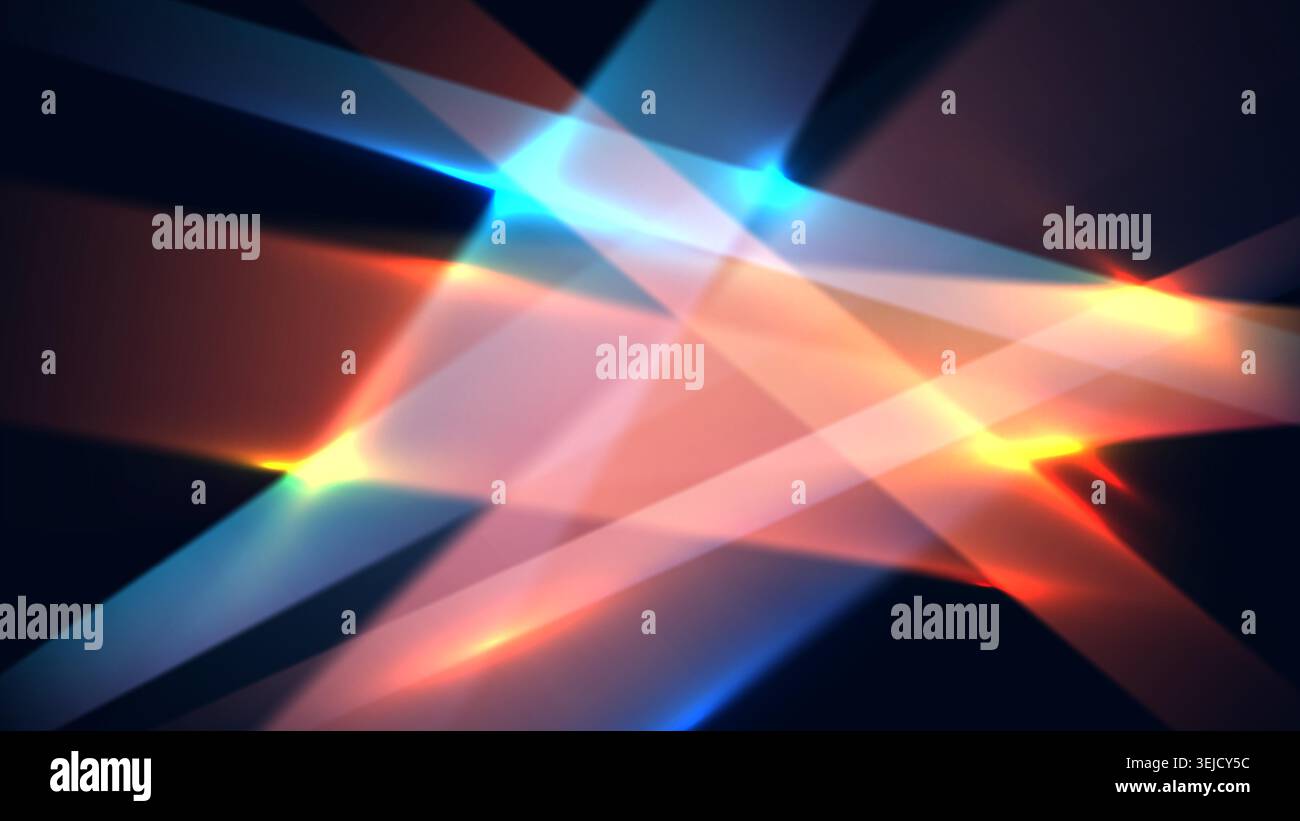 abstract background featuring vibrant blue and orange intersecting light beams glowing geometric pattern on dark backdrop for tech designs Stock Vector