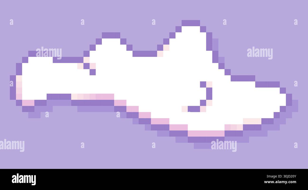 Pixel game art white cloud. Stock Vector