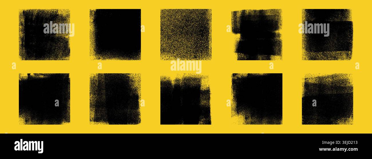 Rolled ink textures letterpress square backgrounds vector illustration Stock Vector