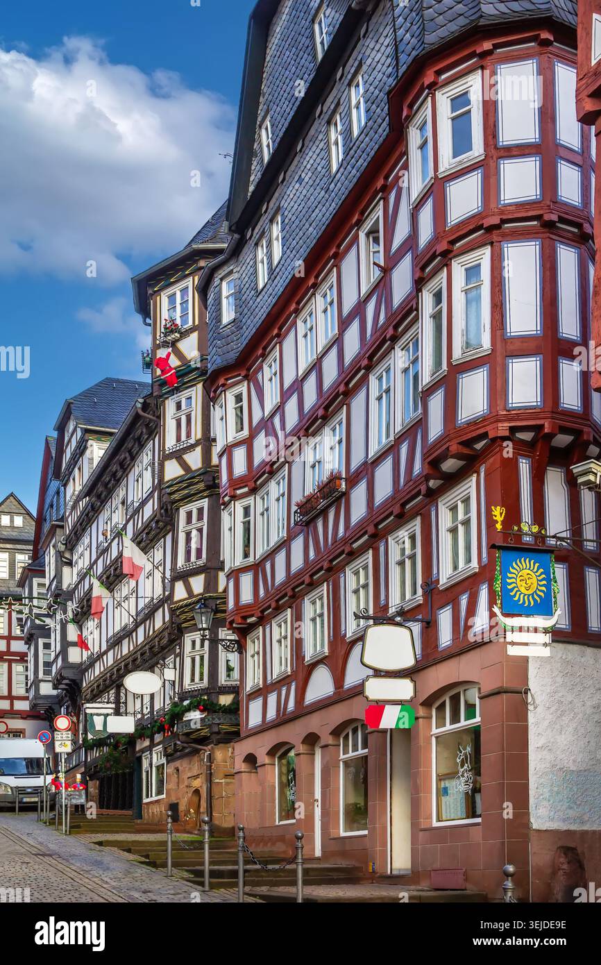 Street in Marburg, Germany Stock Photo
