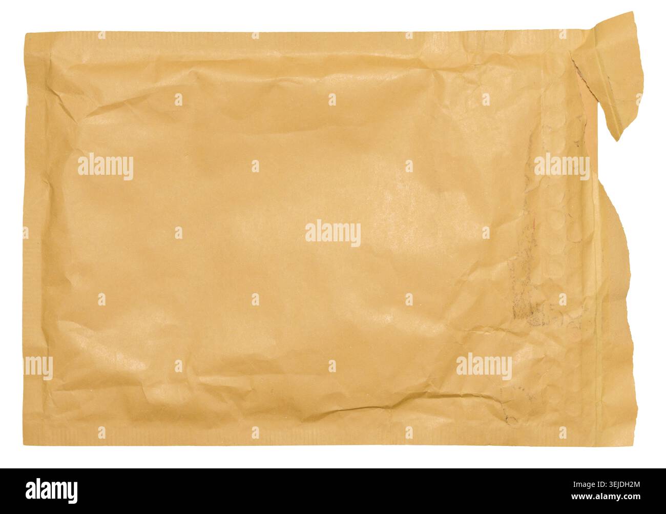 Rectangular envelope made of brown paper on isolated background Stock Photo