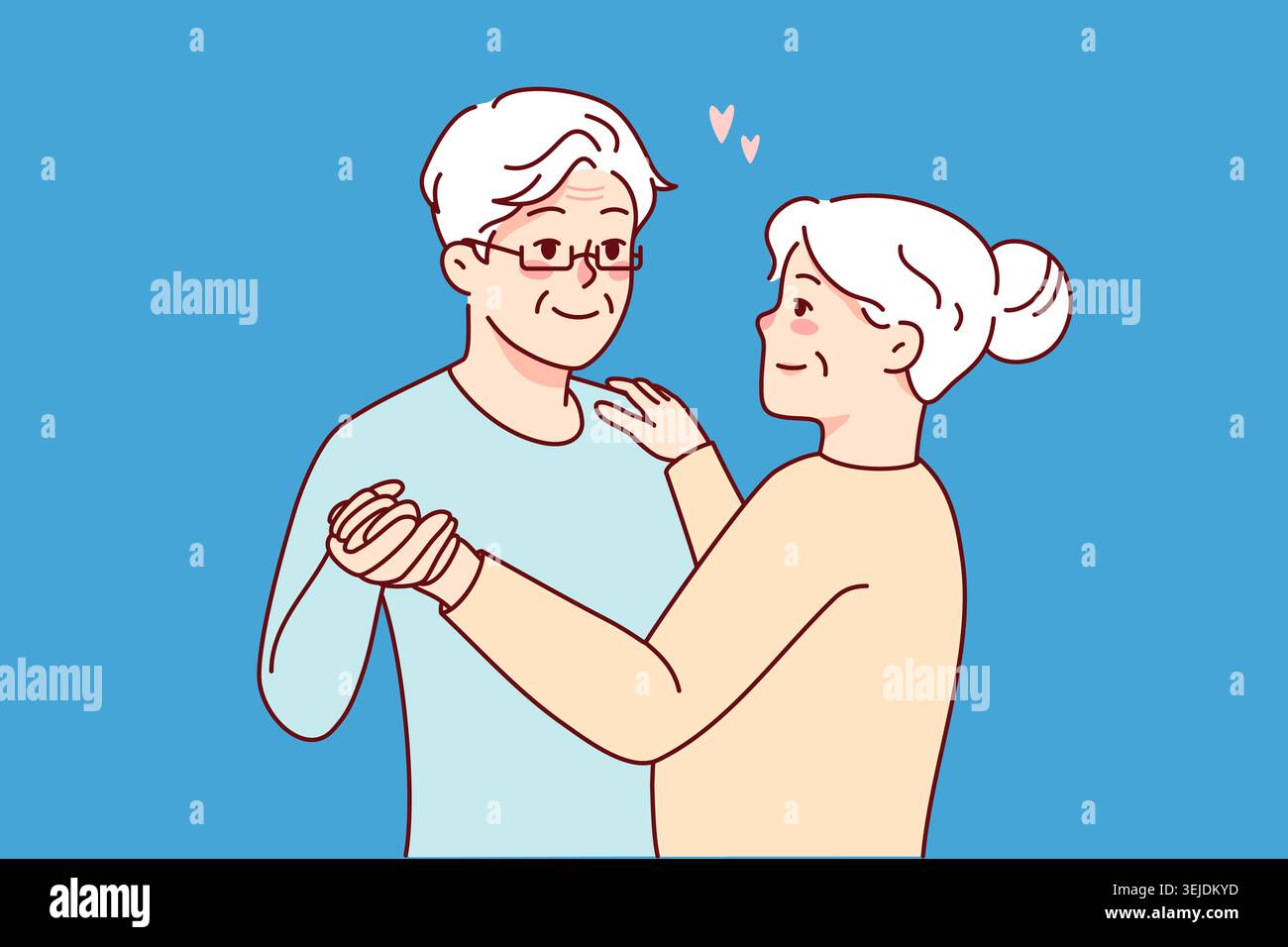 Elderly couple dancing together Stock Photo