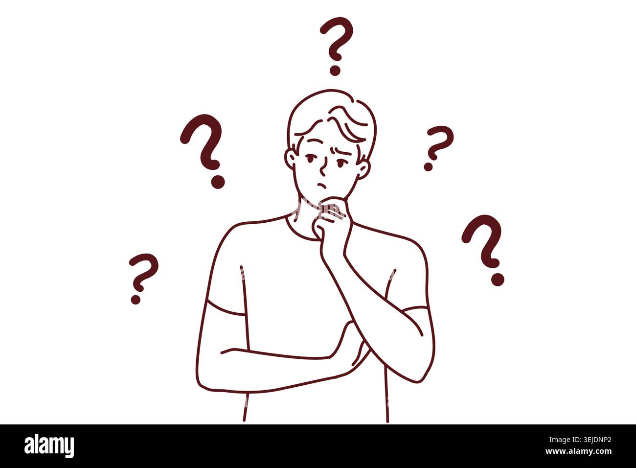 Confused man thinking of problem solution Stock Photo