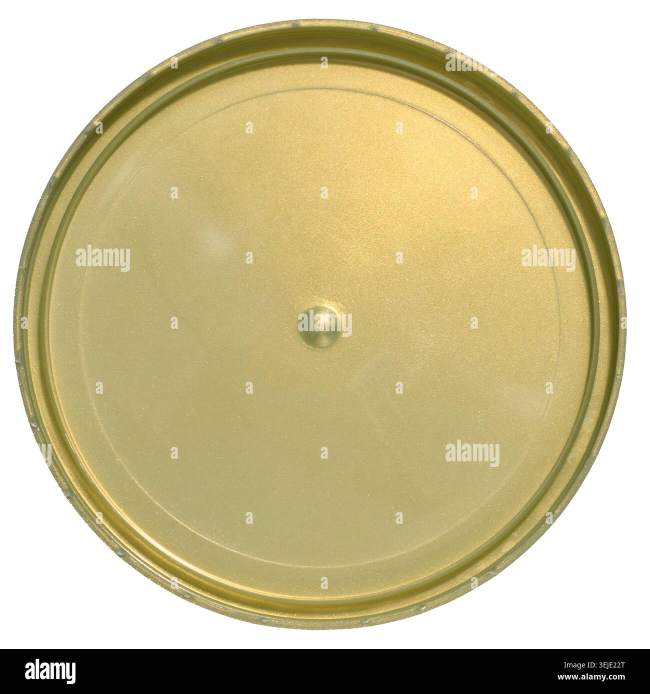 Yellow plastic bottle cap on isolated background, top view Stock Photo