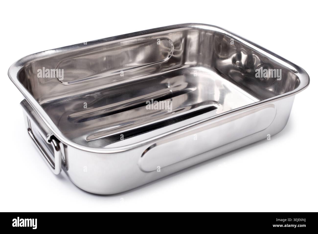 Stainless steel roasting pan Stock Photo