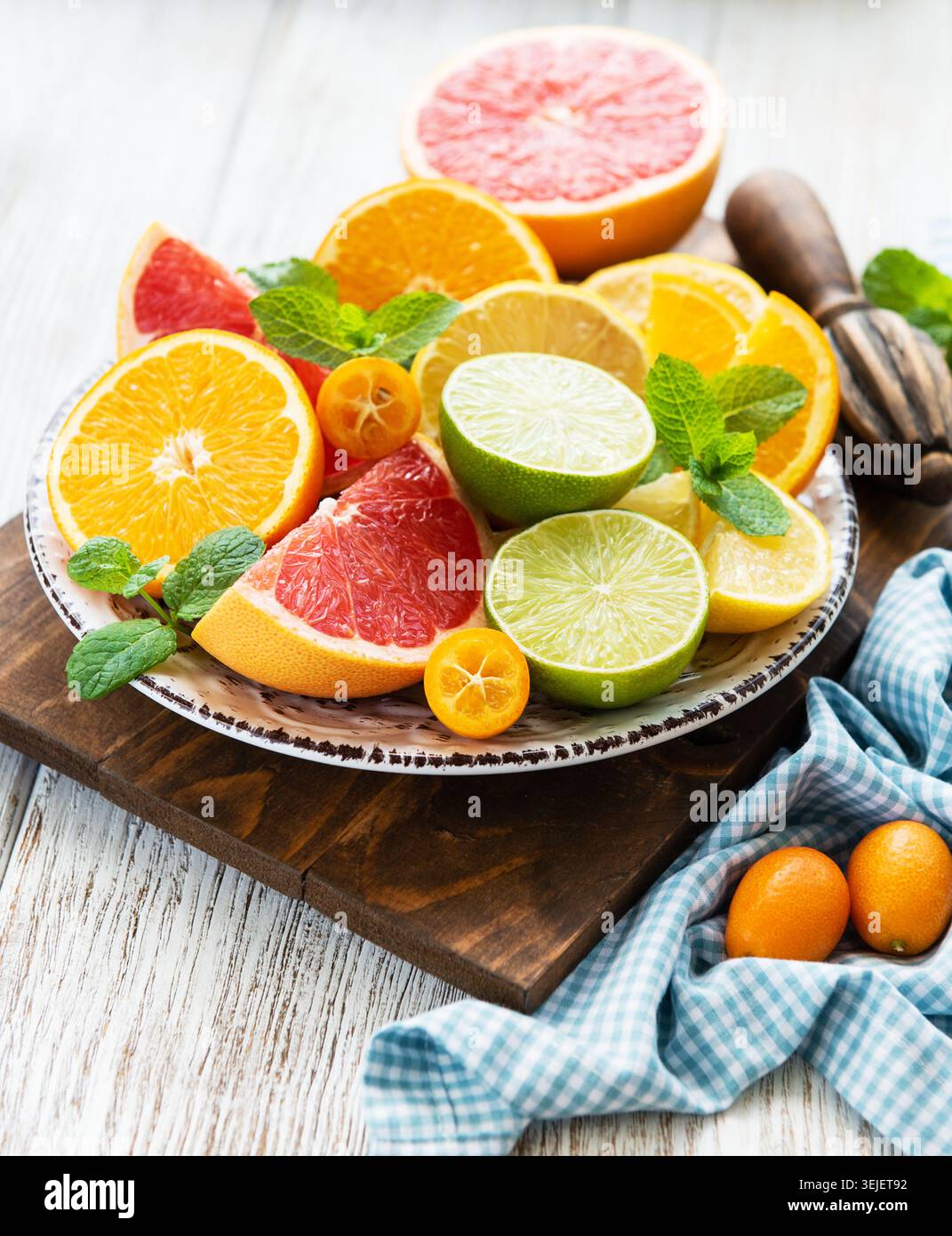 Fresh citrus fruits Stock Photo