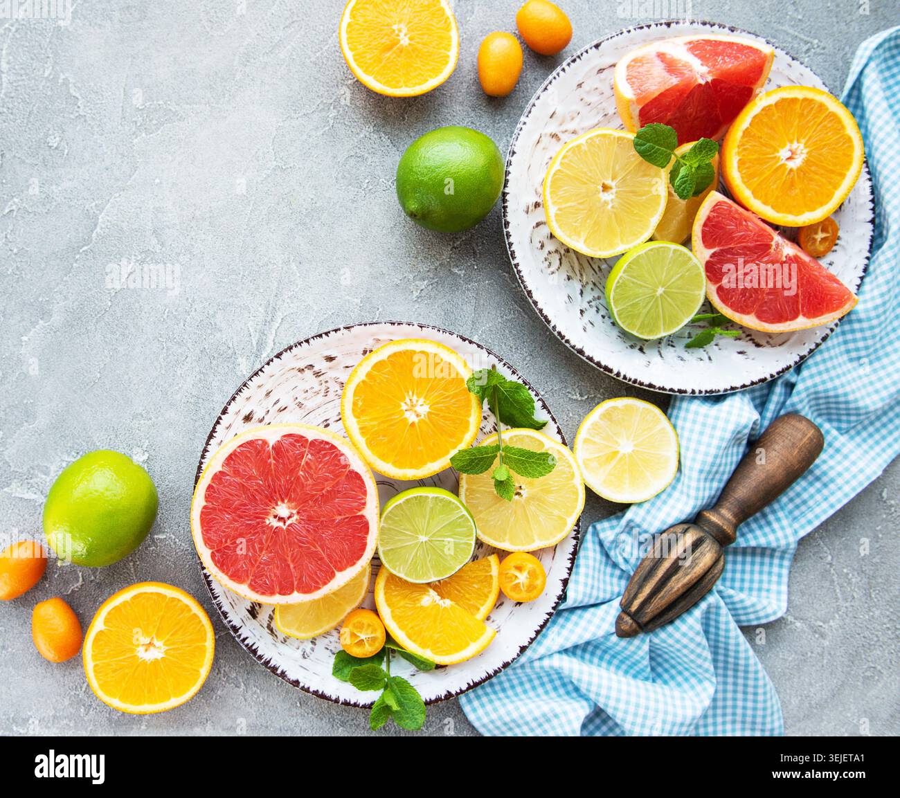 Fresh citrus fruits Stock Photo